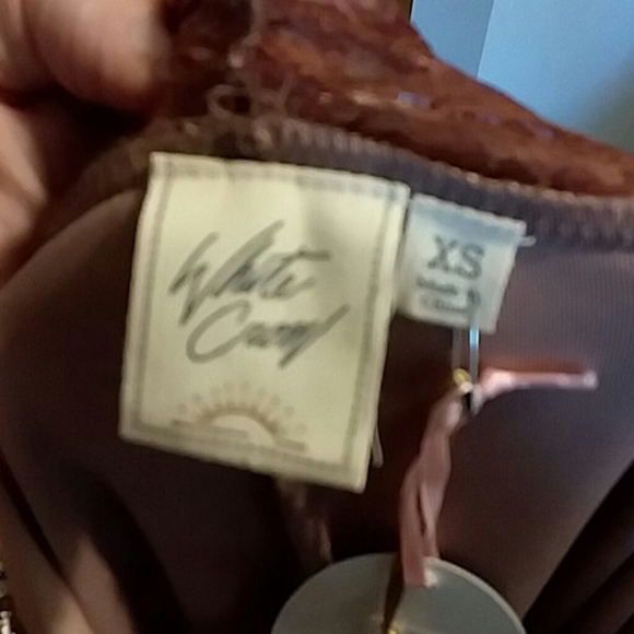 White Crow rose crush velvet lace pink chemise - Picture 8 of 8